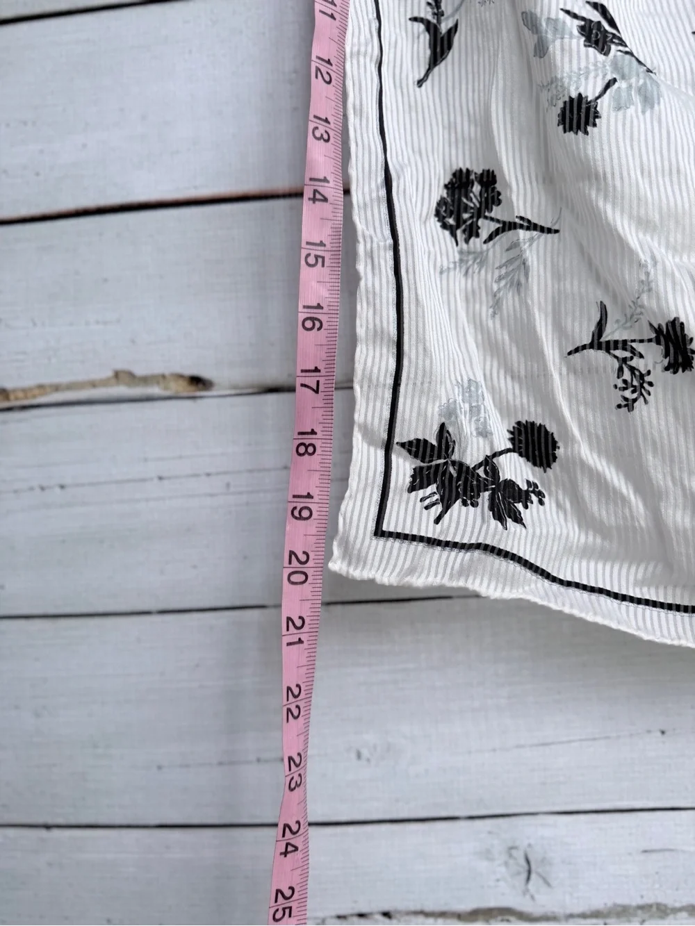 White Floral Border Scarf - Women's Lightweight Wrap